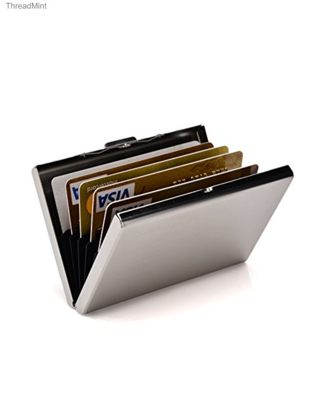 RFID Blocking Stainless Steel Card Holder Wallet Slim Case Protector for 6 Cards